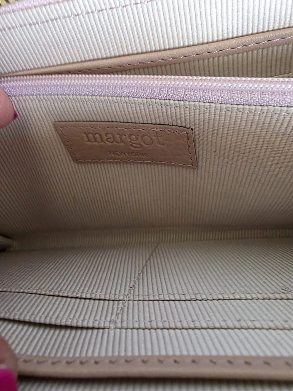 margot Genuine Leather Wristlet Wallet - Nude Pink